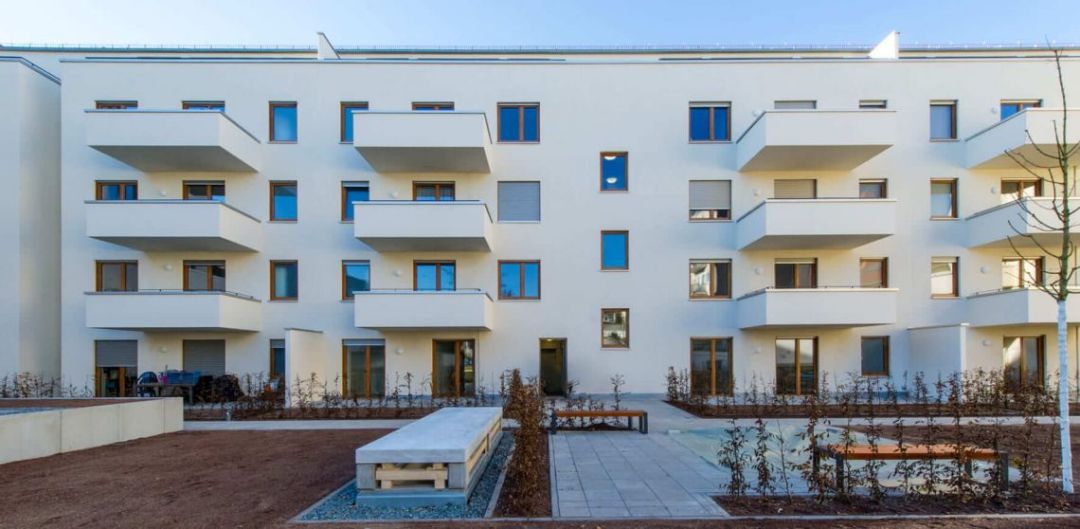 Das Ostcarré Hanau ist ein Beispiel für zeitgemäßen, nachhaltigen und bezahlbaren Wohnungsbau in der Stadt in monolithischer Ziegelbauweise.