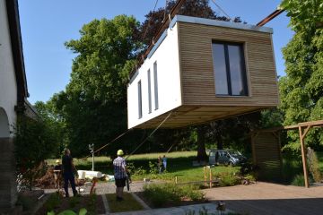 Tiny House wird montiert