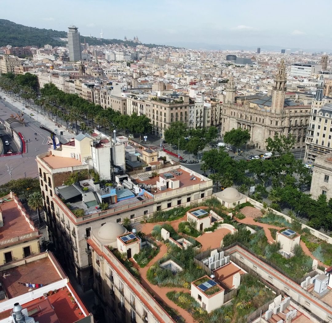 Blick auf die Dächer Barcelonas