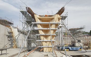Baustelle von Stuttgart 21: Betonschalungen für die Kelchstützen