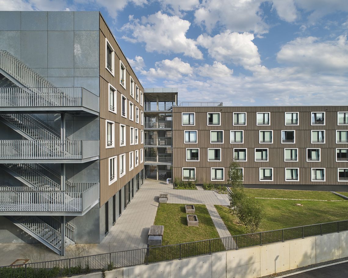 Die Variowohnungen in Bochum haben vorgefertigte Fassadenelemente